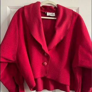 Vintage Merle Chicago light raspberry wool short coat. One size fits up to a 16